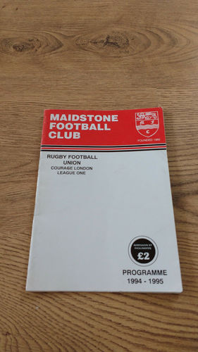 Maidstone v Streatham & Croydon Jan 1995 Rugby Programme