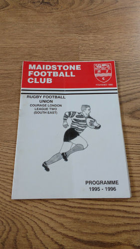 Maidstone v Worthing Oct 1995 Rugby Programme