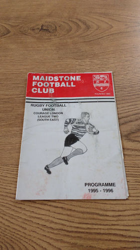 Maidstone v Old Blues Oct 1995 Rugby Programme