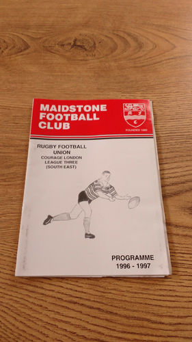 Maidstone v Ashford Jan 1997 Rugby Programme