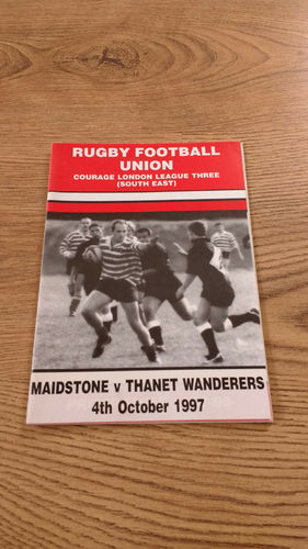Maidstone v Thanet Wanderers Oct 1997 Rugby Programme
