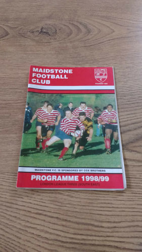 Maidstone v Uckfield Oct 1998 Rugby Programme