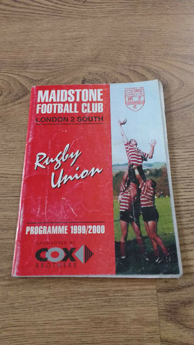 Maidstone v Haywards Heath Feb 2000 Rugby Programme