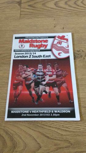 Maidstone v Heathfield & Waldron Nov 2013 Rugby Programme