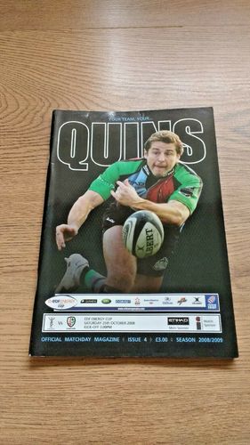 Harlequins v London Irish Oct 2008 EDF Energy Cup Rugby Programme