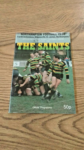 Northampton v Leicester Feb 1990 Pilkington Cup Quarter-Final Rugby Programme