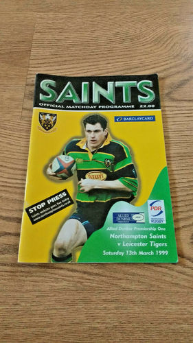 Northampton v Leicester Mar 1999 Rugby Programme