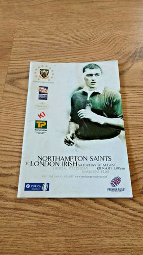 Northampton v London Irish Aug 2000 Rugby Programme