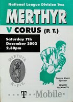 Merthyr Rugby Union Programmes