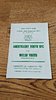 Abertillery Youth v Welsh Youth Sept 1983 Rugby Programme