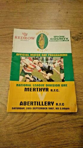 Merthyr v Abertillery Sept 1997 Rugby Programme