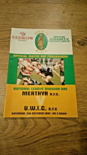 Merthyr v U.W.I.C Oct 1997 Rugby Programme