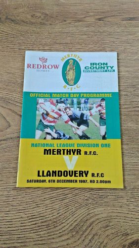 Merthyr v Llandovery Dec 1997 Rugby Programme