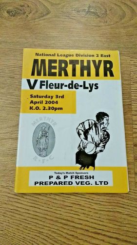 Merthyr v Fleur-de-Lys Apr 2004 Rugby Programme