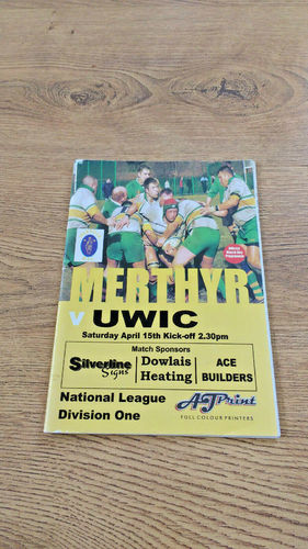 Merthyr v UWIC Apr 2006 Rugby Programme