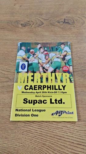 Merthyr v Caerphilly Apr 2006 Rugby Programme