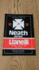 Neath v Llanelli Oct 1988 Rugby Programme