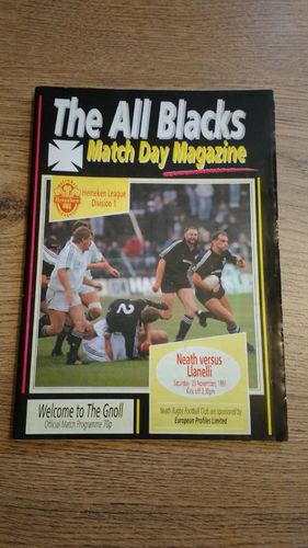 Neath v Llanelli Nov 1991 Rugby Programme