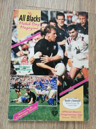 Neath v Swansea Jan 1993 Rugby Programme