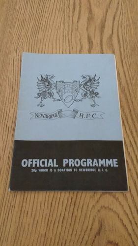 Newbridge v South Glamorgan Institute Mar 1983 Rugby Programme