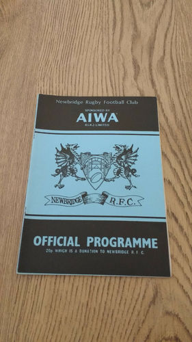 Newbridge v South Glamorgan Institute Mar 1984 Rugby Programme