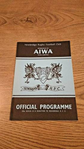 Newbridge v Swansea Dec 1984 Rugby Programme