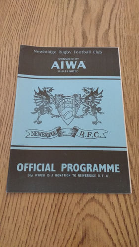 Newbridge v Newport Feb 1985 Rugby Programme