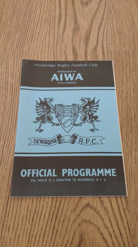 Newbridge v Bridgend Apr 1985 Rugby Programme