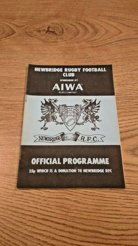 Newbridge v Abertillery Mar 1986 Rugby Programme