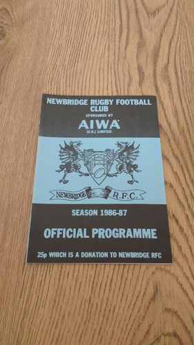 Newbridge v Cross Keys Dec 1986 Rugby Programme