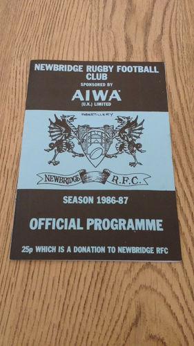 Newbridge v Abertillery Dec 1986 Rugby Programme