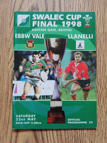 Ebbw Vale v Llanelli May 1998 Swalec Cup Final Rugby Programme