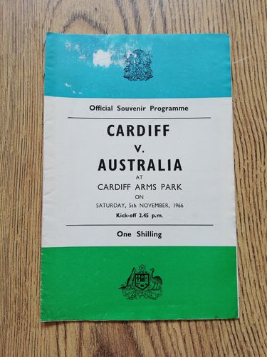 Cardiff v Australia 1966 Rugby Programme