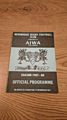 Newbridge v Llanelli Jan 1988 Rugby Programme