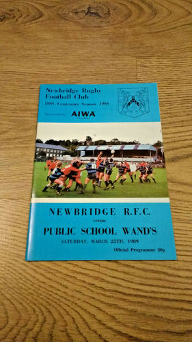 Newbridge v Public School Wanderers Mar 1989 Rugby Programme
