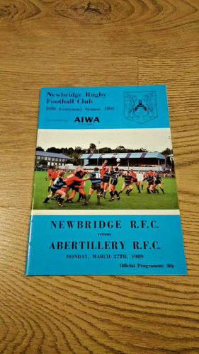 Newbridge v Abertillery Mar 1989 Rugby Programme