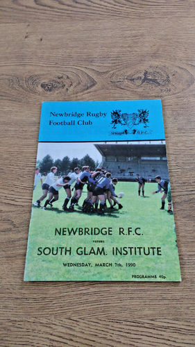 Newbridge v South Glamorgan Institute Mar 1990 Rugby Programme
