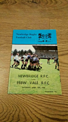 Newbridge v Ebbw Vale Apr 1990 Rugby Programme