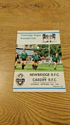 Newbridge v Cardiff Sept 1990 Rugby Programme