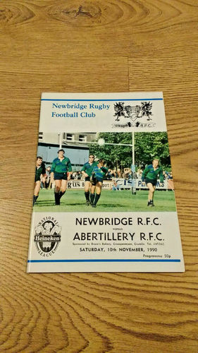 Newbridge v Abertillery Nov 1990 Rugby Programme