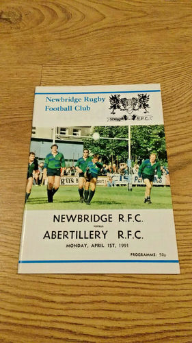 Newbridge v Abertillery Apr 1991 Rugby Programme