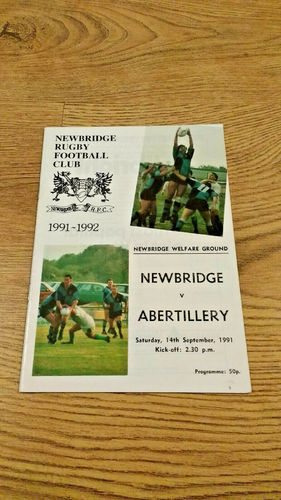 Newbridge v Abertillery Sept 1991 Rugby Programme