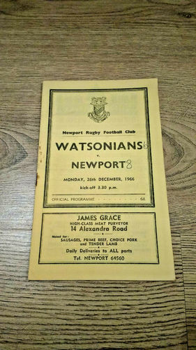 Newport v Watsonians Dec 1966