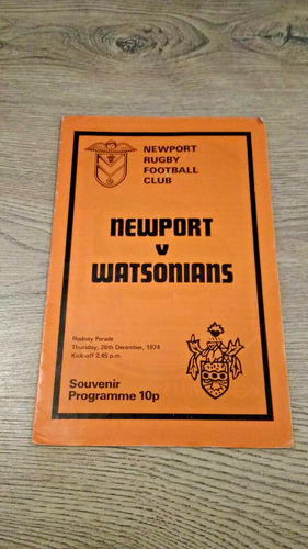 Newport v Watsonians Dec 1974