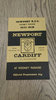 Newport v Cardiff College of Education Dec 1977 Rugby Programme
