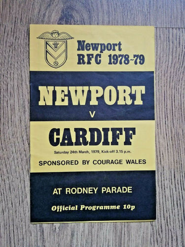 Newport v Cardiff Mar 1979 Rugby Programme