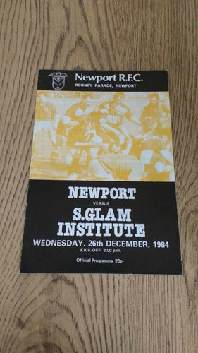 Newport v South Glamorgan Institute Dec 1984 Rugby Programme