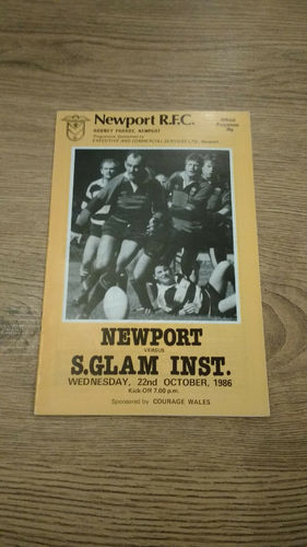 Newport v South Glamorgan Institute Oct 1986 Rugby Programme