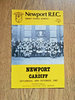 Newport v Cardiff Oct 1987 Rugby Programme
