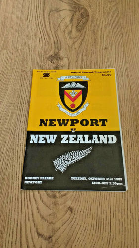 Newport v New Zealand 1989 Rugby Programme